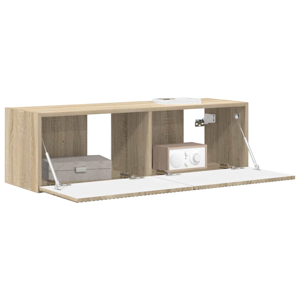 TV Wandkast Sonoma 98 x 31 x 29,5 cm Bewerkt hout is nu te koop bij PeponiXL, paradijselijk wonen!