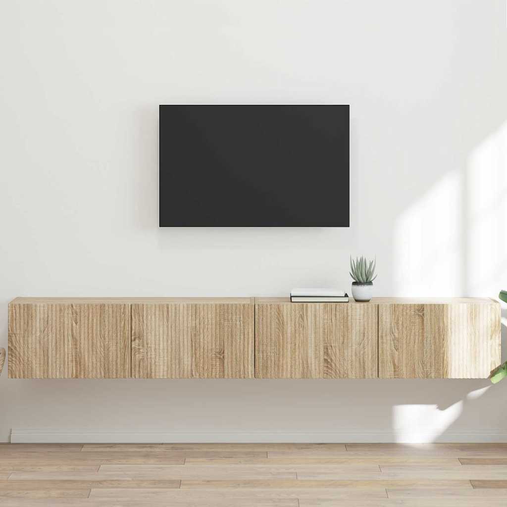 TV Wandkast 2 pcs Sonoma 98 x 31 x 29,5 cm Bewerkt hout is nu te koop bij PeponiXL, paradijselijk wonen!