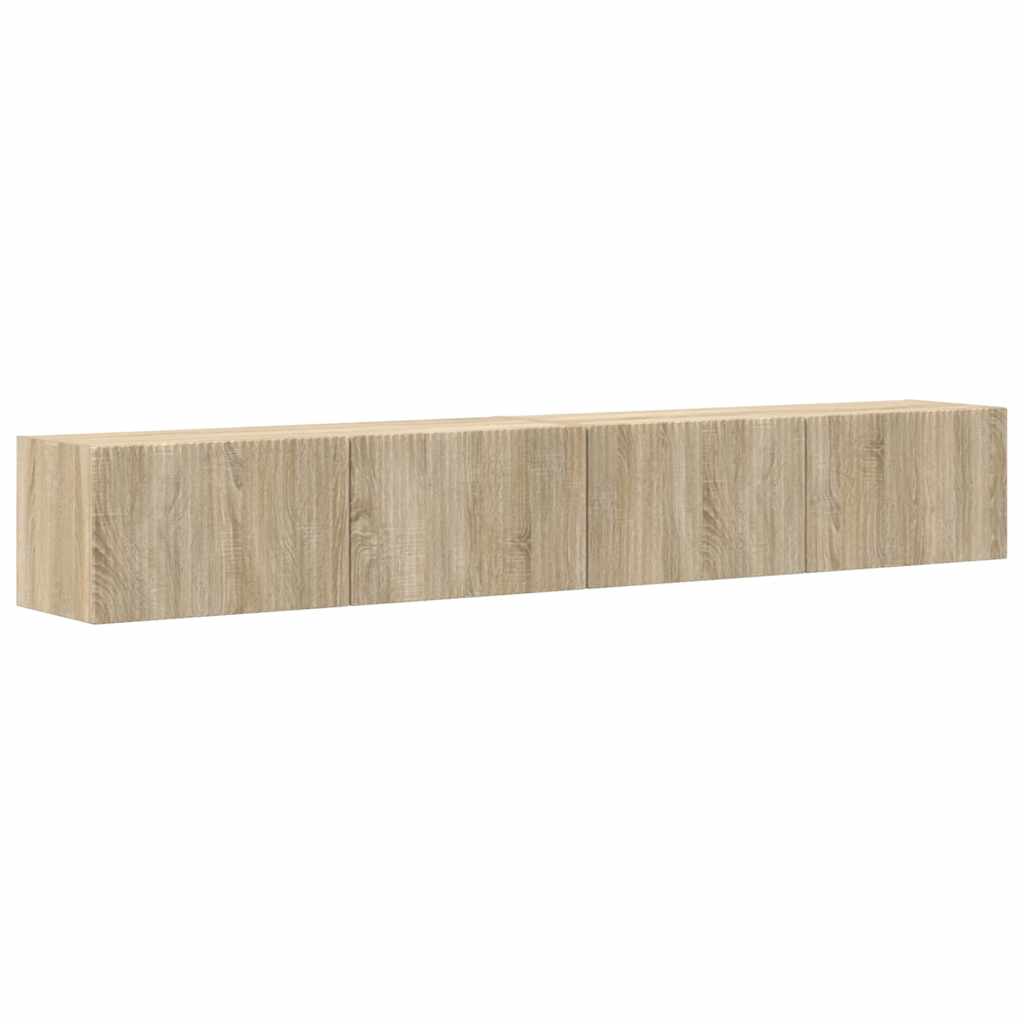 TV Wandkast 2 pcs Sonoma 98 x 31 x 29,5 cm Bewerkt hout is nu te koop bij PeponiXL, paradijselijk wonen!