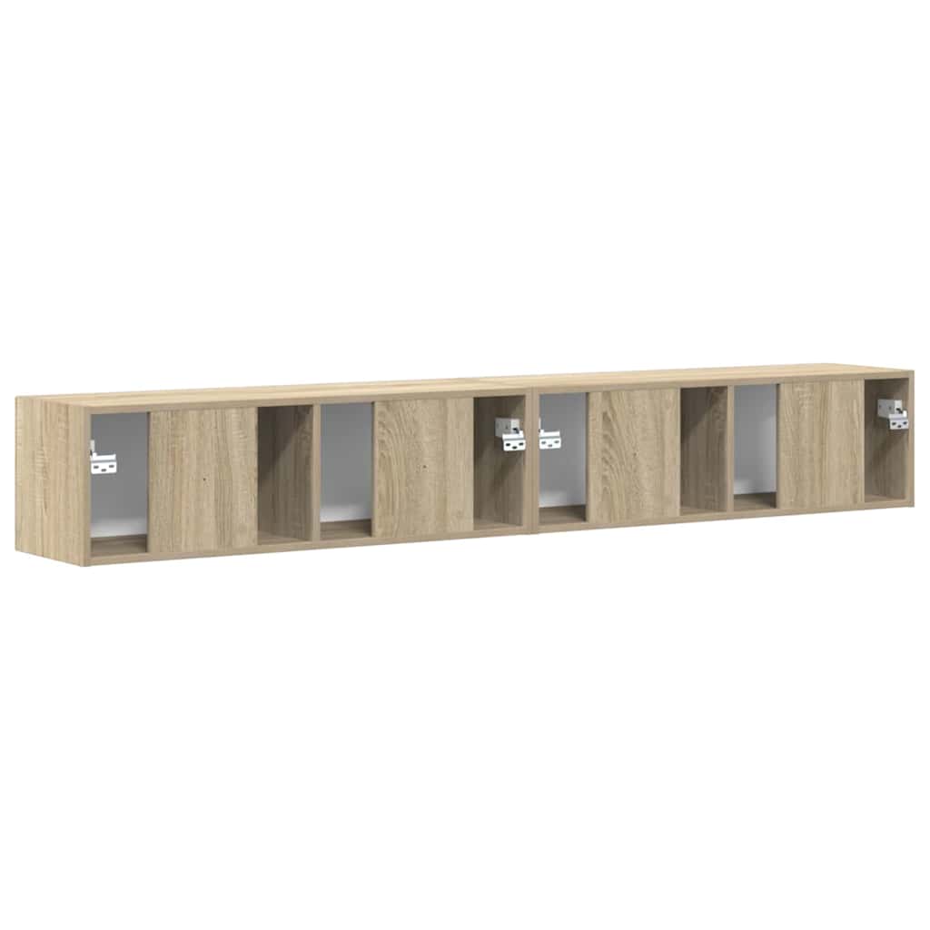 TV Wandkast 2 pcs Sonoma 98 x 31 x 29,5 cm Bewerkt hout is nu te koop bij PeponiXL, paradijselijk wonen!