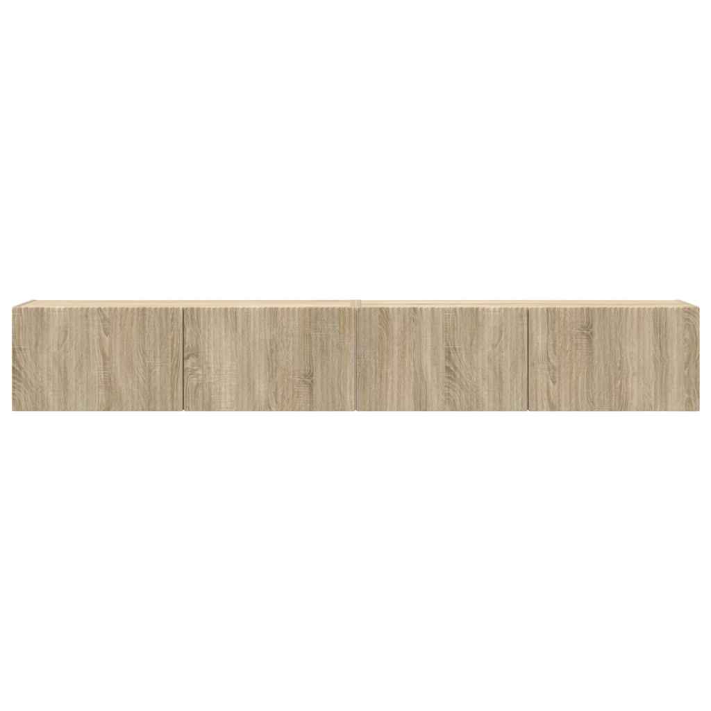 TV Wandkast 2 pcs Sonoma 98 x 31 x 29,5 cm Bewerkt hout is nu te koop bij PeponiXL, paradijselijk wonen!