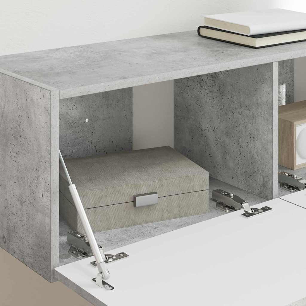 TV Wandkast 2 pcs Beton 98 x 31 x 29,5 cm Bewerkt hout is nu te koop bij PeponiXL, paradijselijk wonen!