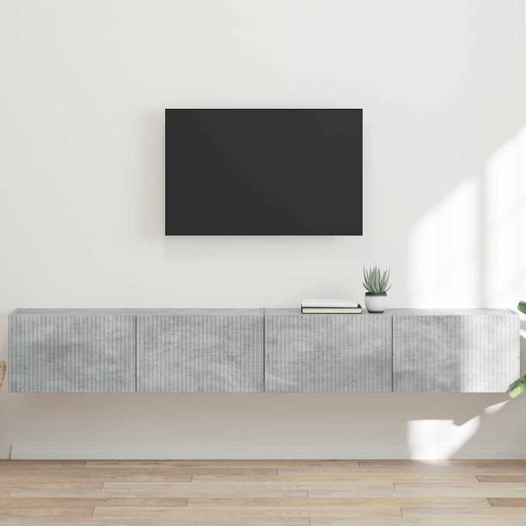 TV Wandkast 2 pcs Beton 98 x 31 x 29,5 cm Bewerkt hout is nu te koop bij PeponiXL, paradijselijk wonen!