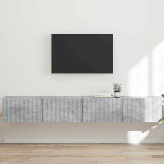 TV Wandkast 2 pcs Beton 98 x 31 x 29,5 cm Bewerkt hout is nu te koop bij PeponiXL, paradijselijk wonen!