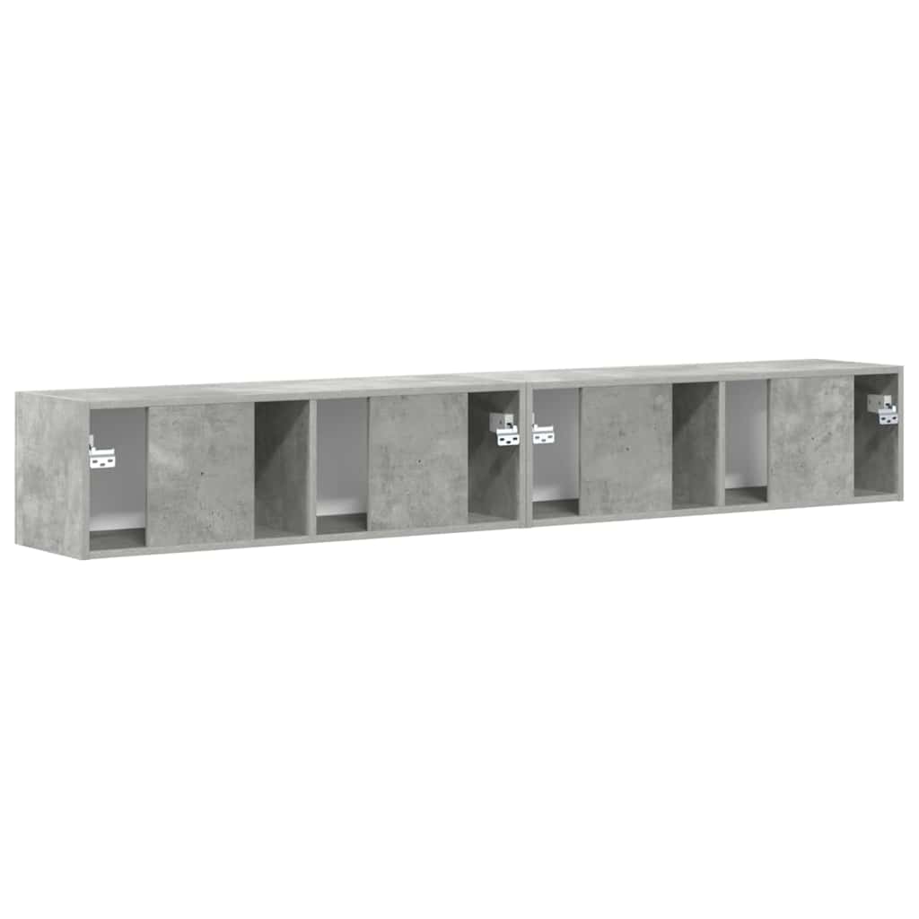 TV Wandkast 2 pcs Beton 98 x 31 x 29,5 cm Bewerkt hout is nu te koop bij PeponiXL, paradijselijk wonen!