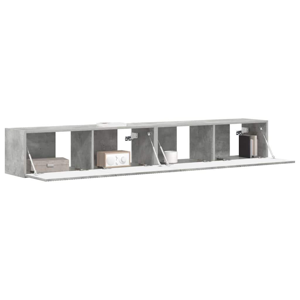 TV Wandkast 2 pcs Beton 98 x 31 x 29,5 cm Bewerkt hout is nu te koop bij PeponiXL, paradijselijk wonen!