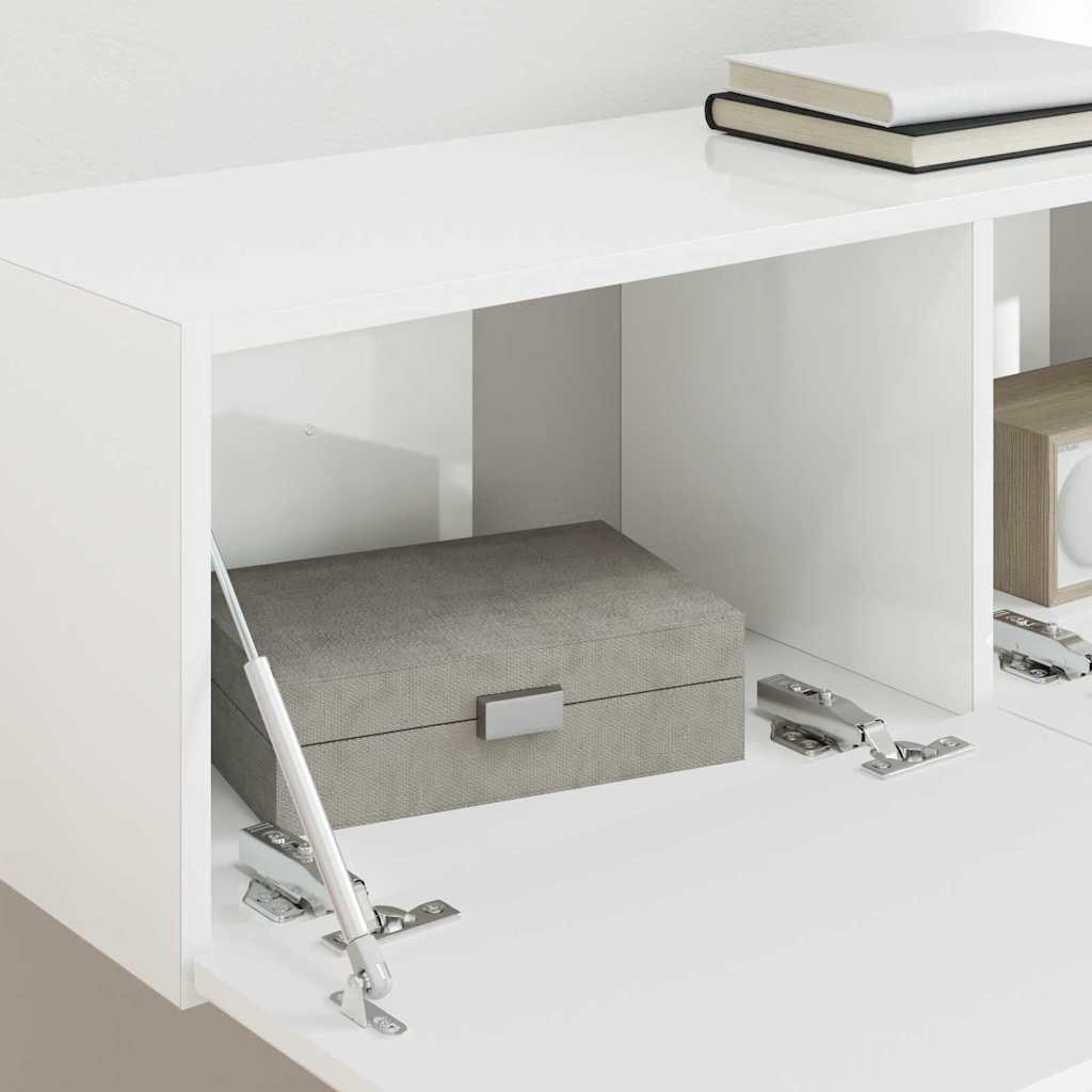 TV Wandkast Glanzend Wit 98 x 31 x 29,5 cm Bewerkt hout is nu te koop bij PeponiXL, paradijselijk wonen!