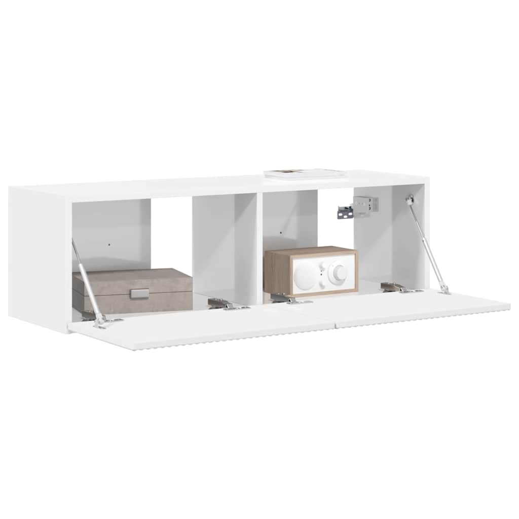 TV Wandkast Glanzend Wit 98 x 31 x 29,5 cm Bewerkt hout is nu te koop bij PeponiXL, paradijselijk wonen!