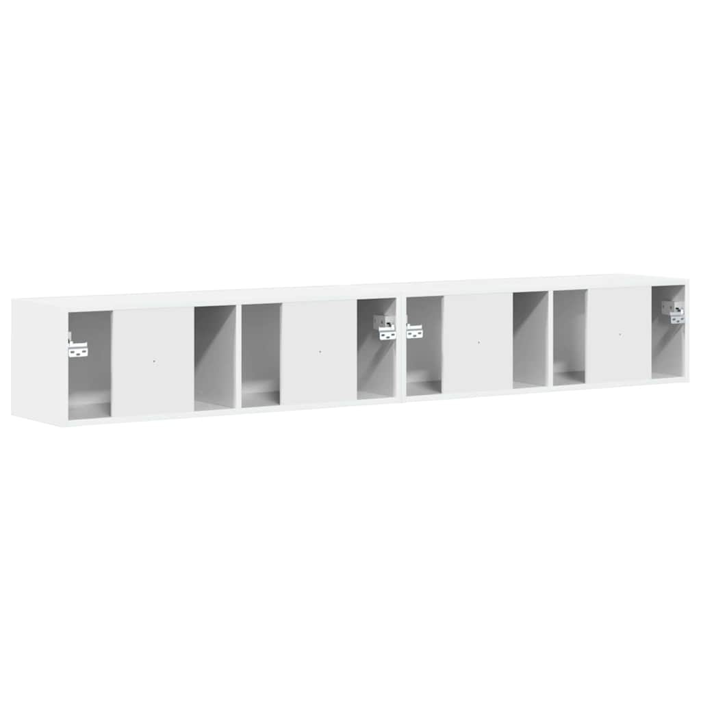 TV Wandkast 2 pcs Glanzend Wit 98 x 31 x 29,5 cm Bewerkt hout is nu te koop bij PeponiXL, paradijselijk wonen!