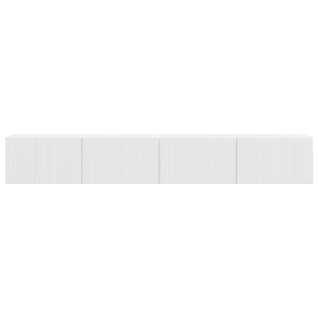 TV Wandkast 2 pcs Glanzend Wit 98 x 31 x 29,5 cm Bewerkt hout is nu te koop bij PeponiXL, paradijselijk wonen!