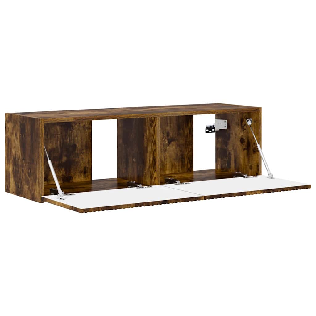 TV Wandkast Gerookt eiken 98 x 31 x 29,5 cm Bewerkt hout is nu te koop bij PeponiXL, paradijselijk wonen!