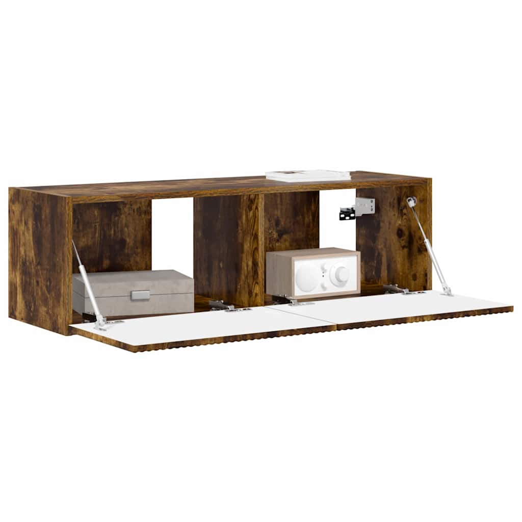 TV Wandkast Gerookt eiken 98 x 31 x 29,5 cm Bewerkt hout is nu te koop bij PeponiXL, paradijselijk wonen!
