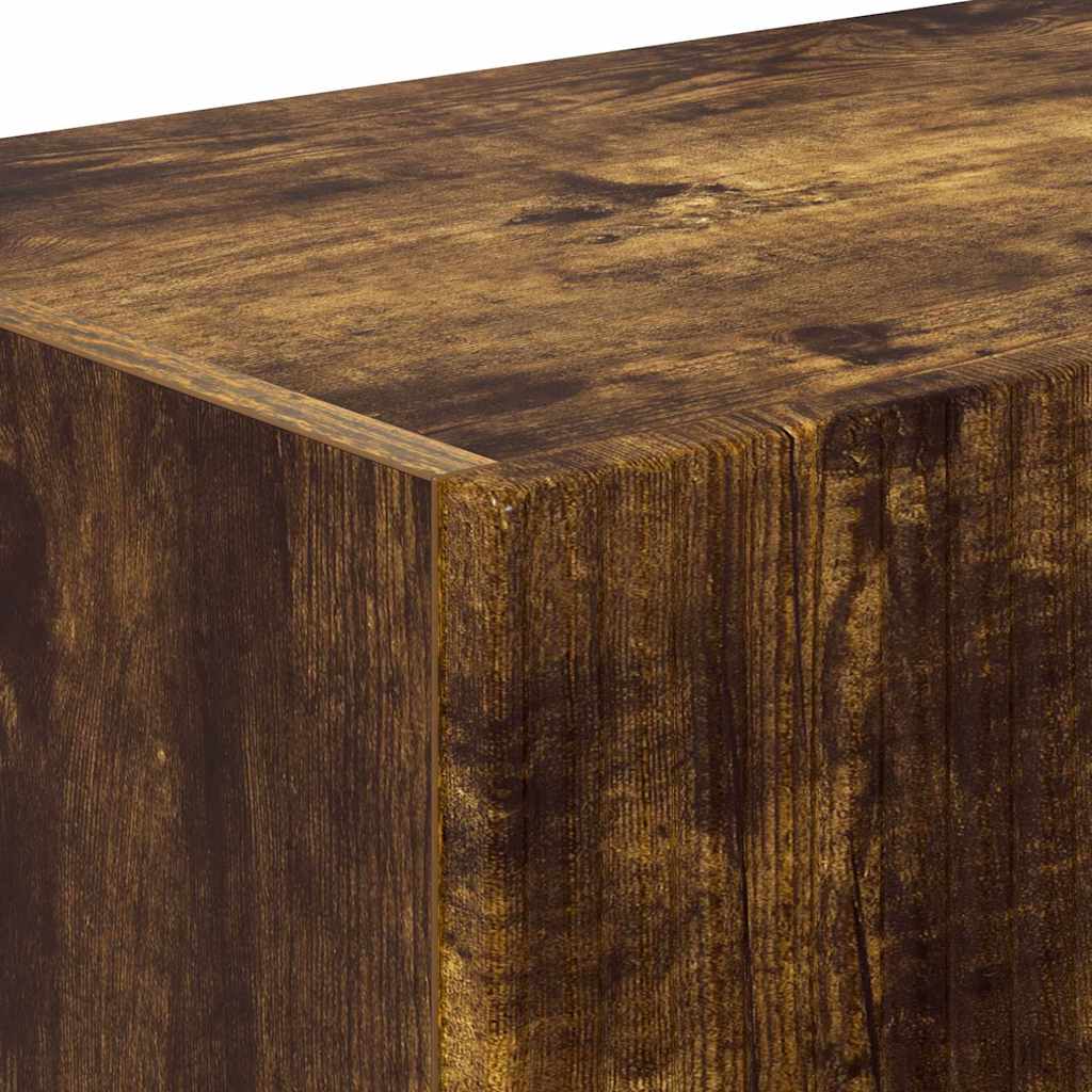 TV Wandkast 2 pcs Gerookt eiken 98 x 31 x 29,5 cm Bewerkt hout is nu te koop bij PeponiXL, paradijselijk wonen!