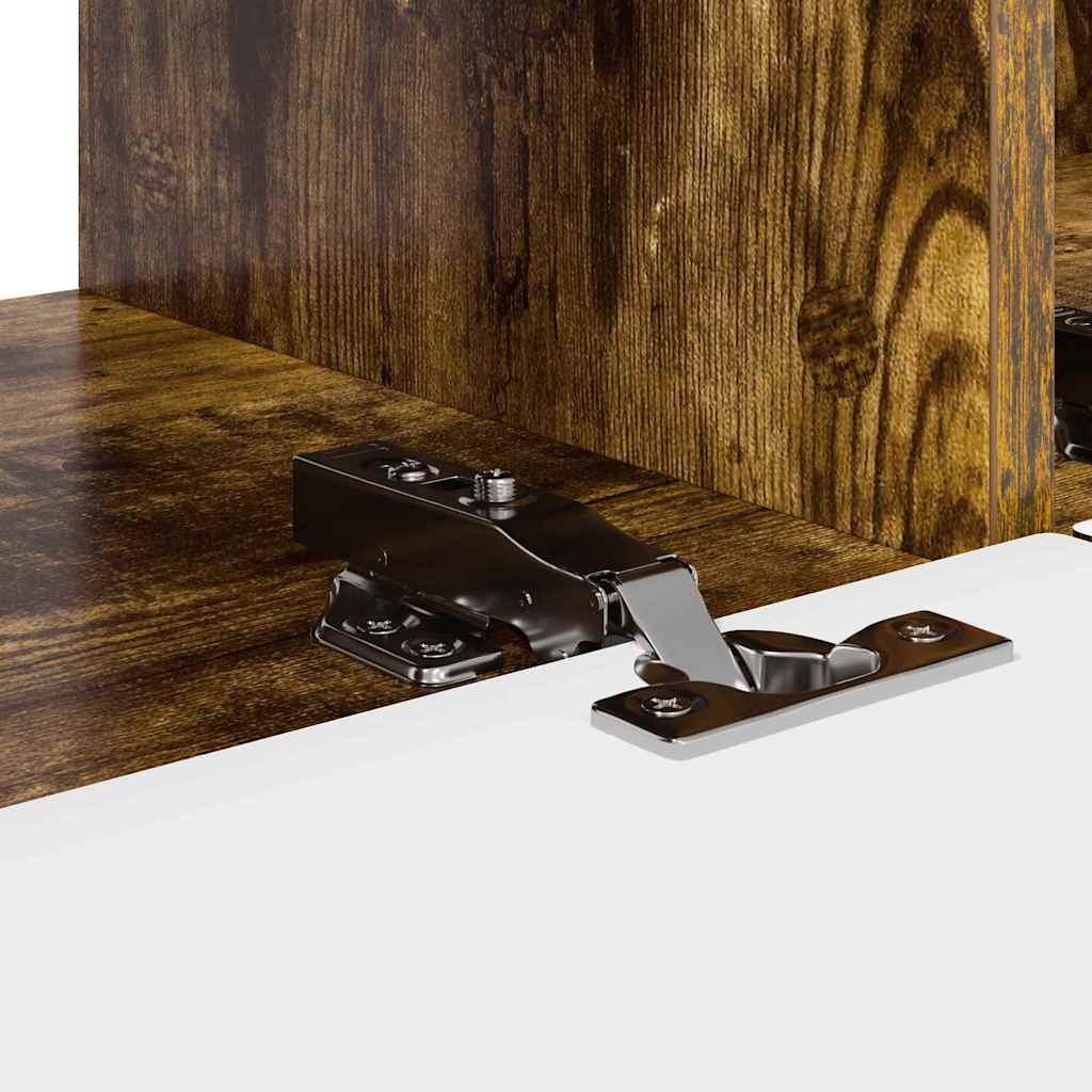 TV Wandkast 2 pcs Gerookt eiken 98 x 31 x 29,5 cm Bewerkt hout is nu te koop bij PeponiXL, paradijselijk wonen!