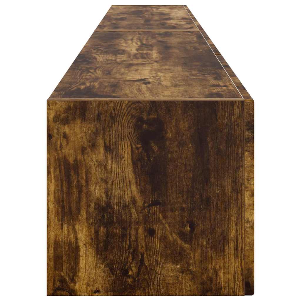 TV Wandkast 2 pcs Gerookt eiken 98 x 31 x 29,5 cm Bewerkt hout is nu te koop bij PeponiXL, paradijselijk wonen!