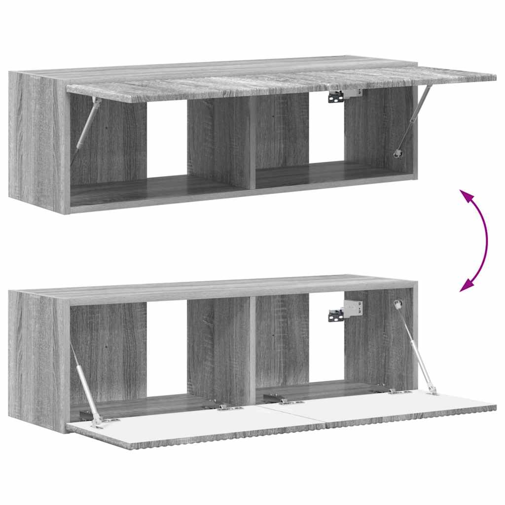 TV Wandkast Grijs Sonoma 98 x 31 x 29,5 cm Bewerkt hout is nu te koop bij PeponiXL, paradijselijk wonen!
