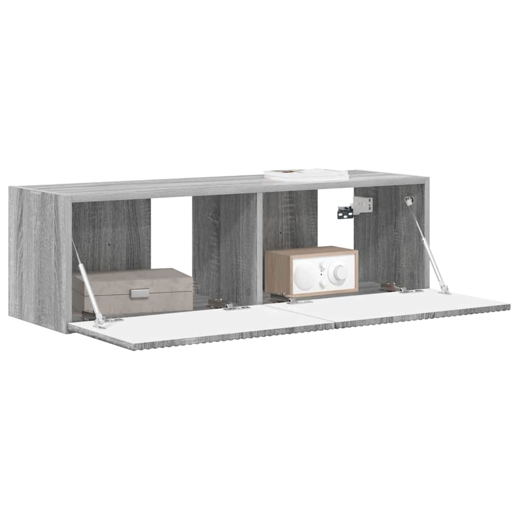 TV Wandkast Grijs Sonoma 98 x 31 x 29,5 cm Bewerkt hout is nu te koop bij PeponiXL, paradijselijk wonen!