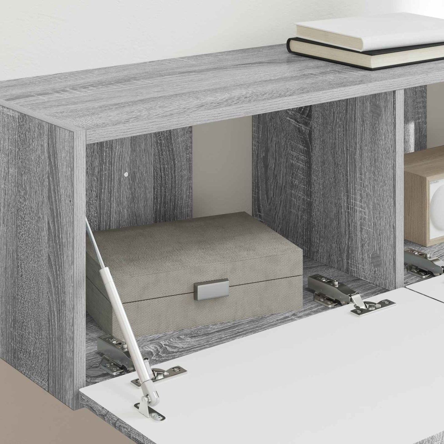 TV Wandkast 2 pcs Grijs Sonoma 98 x 31 x 29,5 cm Bewerkt hout is nu te koop bij PeponiXL, paradijselijk wonen!