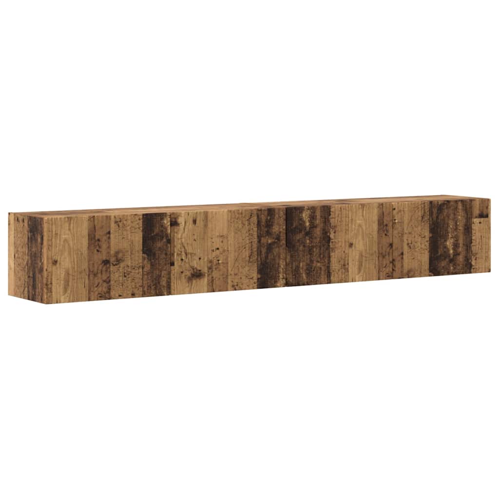 TV Wandkast 2 pcs Oud Hout 98 x 31 x 29,5 cm Bewerkt hout is nu te koop bij PeponiXL, paradijselijk wonen!
