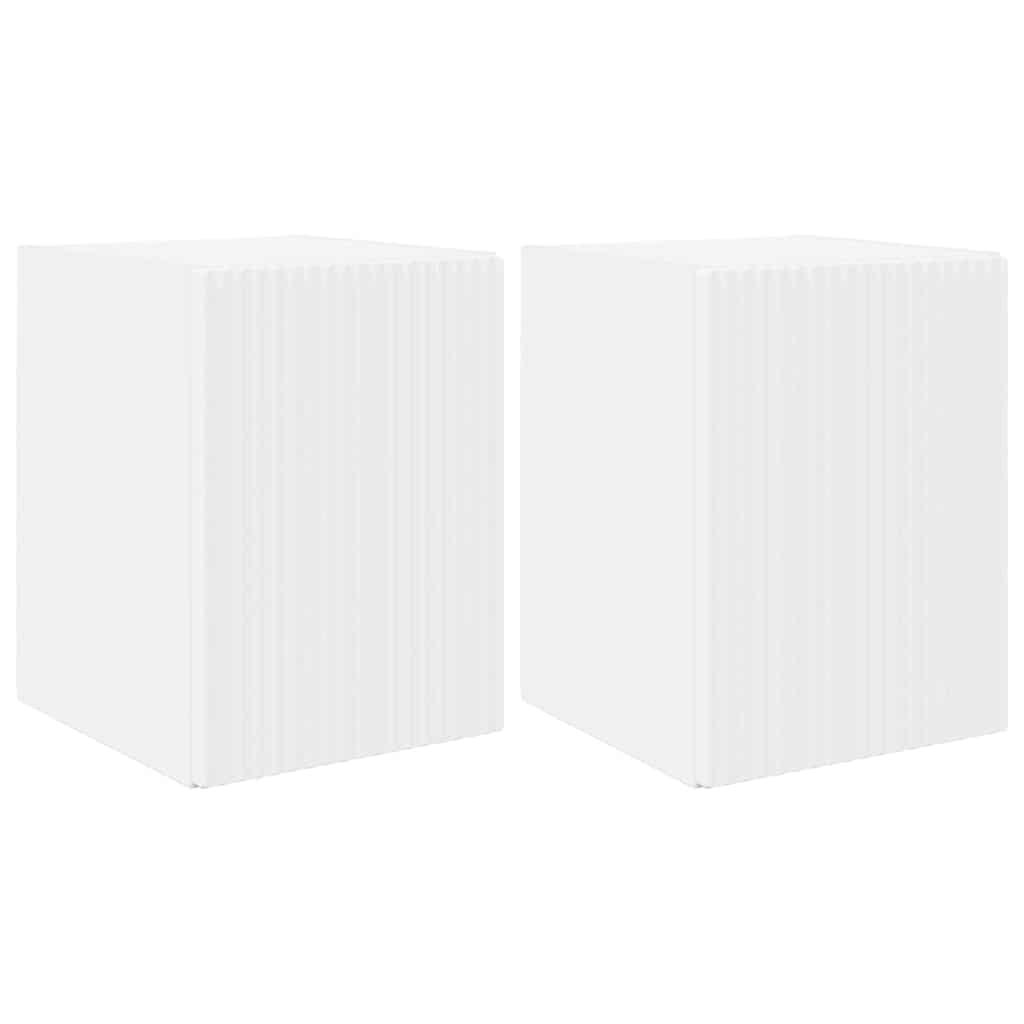 TV Wandkast 2 pcs Wit 30 x 31 x 40 cm Bewerkt hout is nu te koop bij PeponiXL, paradijselijk wonen!