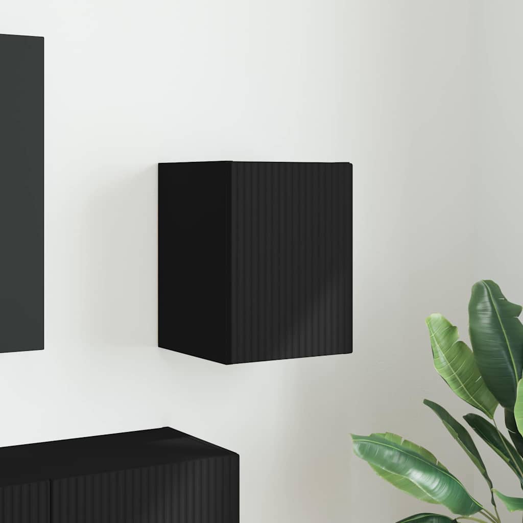 TV Wandkast Wandgemonteerd Zwart 30 x 31 x 40 cm Bewerkt hout is nu te koop bij PeponiXL, paradijselijk wonen!