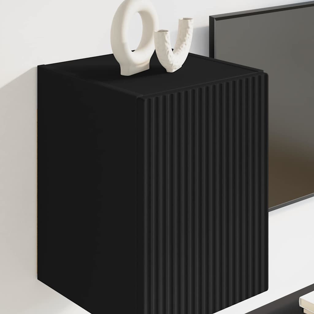TV Wandkast 2 pcs Zwart 30 x 31 x 40 cm Bewerkt hout is nu te koop bij PeponiXL, paradijselijk wonen!