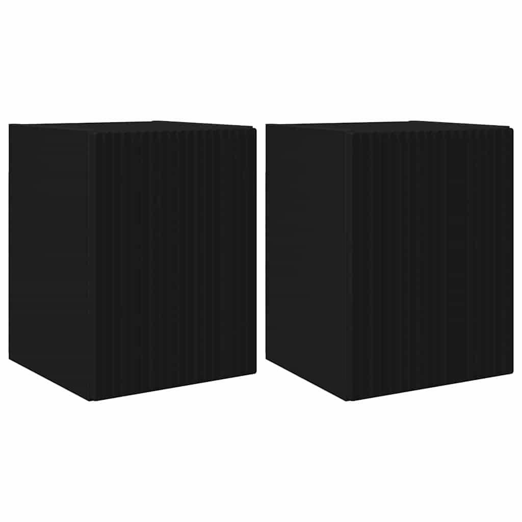TV Wandkast 2 pcs Zwart 30 x 31 x 40 cm Bewerkt hout is nu te koop bij PeponiXL, paradijselijk wonen!