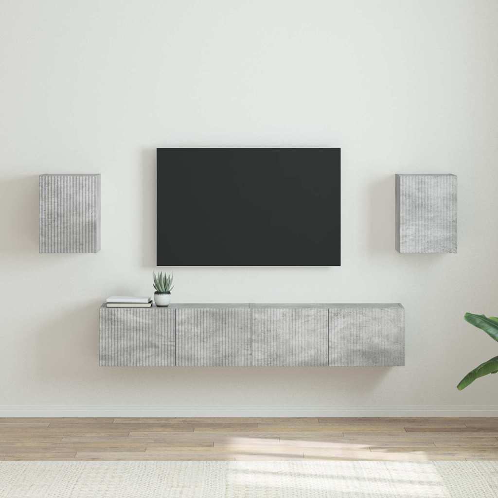 TV Wandkast 2 pcs Beton 30 x 31 x 40 cm Bewerkt hout is nu te koop bij PeponiXL, paradijselijk wonen!