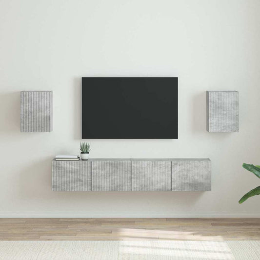 TV Wandkast 2 pcs Beton 30 x 31 x 40 cm Bewerkt hout is nu te koop bij PeponiXL, paradijselijk wonen!