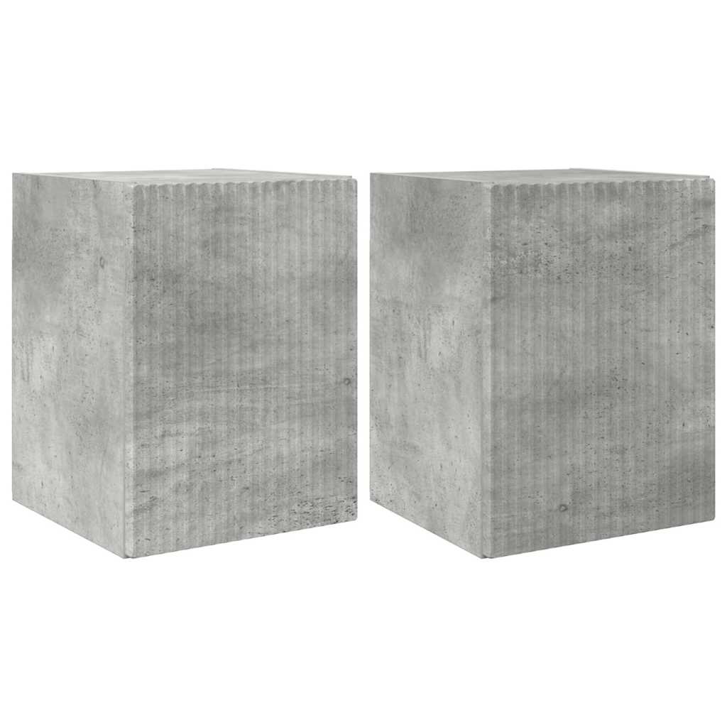 TV Wandkast 2 pcs Beton 30 x 31 x 40 cm Bewerkt hout is nu te koop bij PeponiXL, paradijselijk wonen!