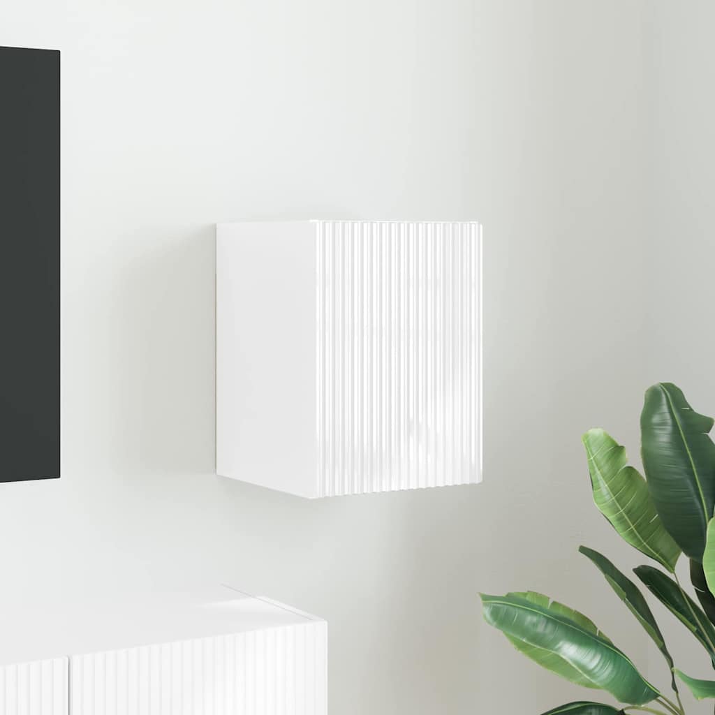 TV Wandkast Glanzend Wit 30 x 31 x 40 cm Bewerkt hout is nu te koop bij PeponiXL, paradijselijk wonen!