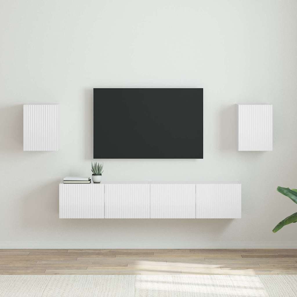 TV Wandkast 2 pcs Glanzend Wit 30 x 31 x 40 cm Bewerkt hout is nu te koop bij PeponiXL, paradijselijk wonen!