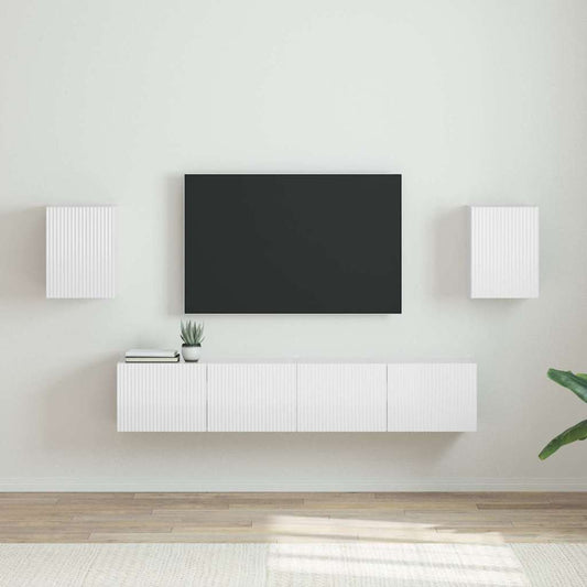 TV Wandkast 2 pcs Glanzend Wit 30 x 31 x 40 cm Bewerkt hout is nu te koop bij PeponiXL, paradijselijk wonen!