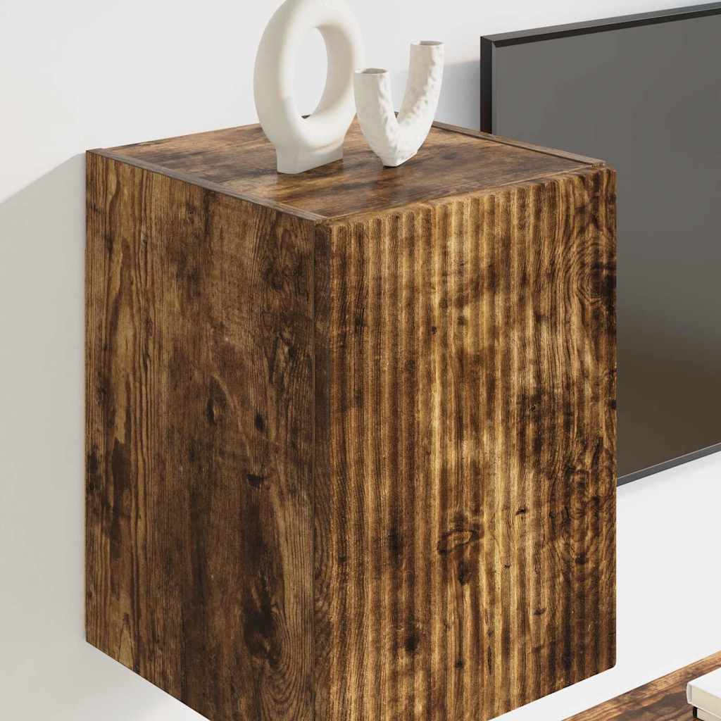 TV Wandkast Gerookt eiken 30 x 31 x 40 cm Bewerkt hout is nu te koop bij PeponiXL, paradijselijk wonen!