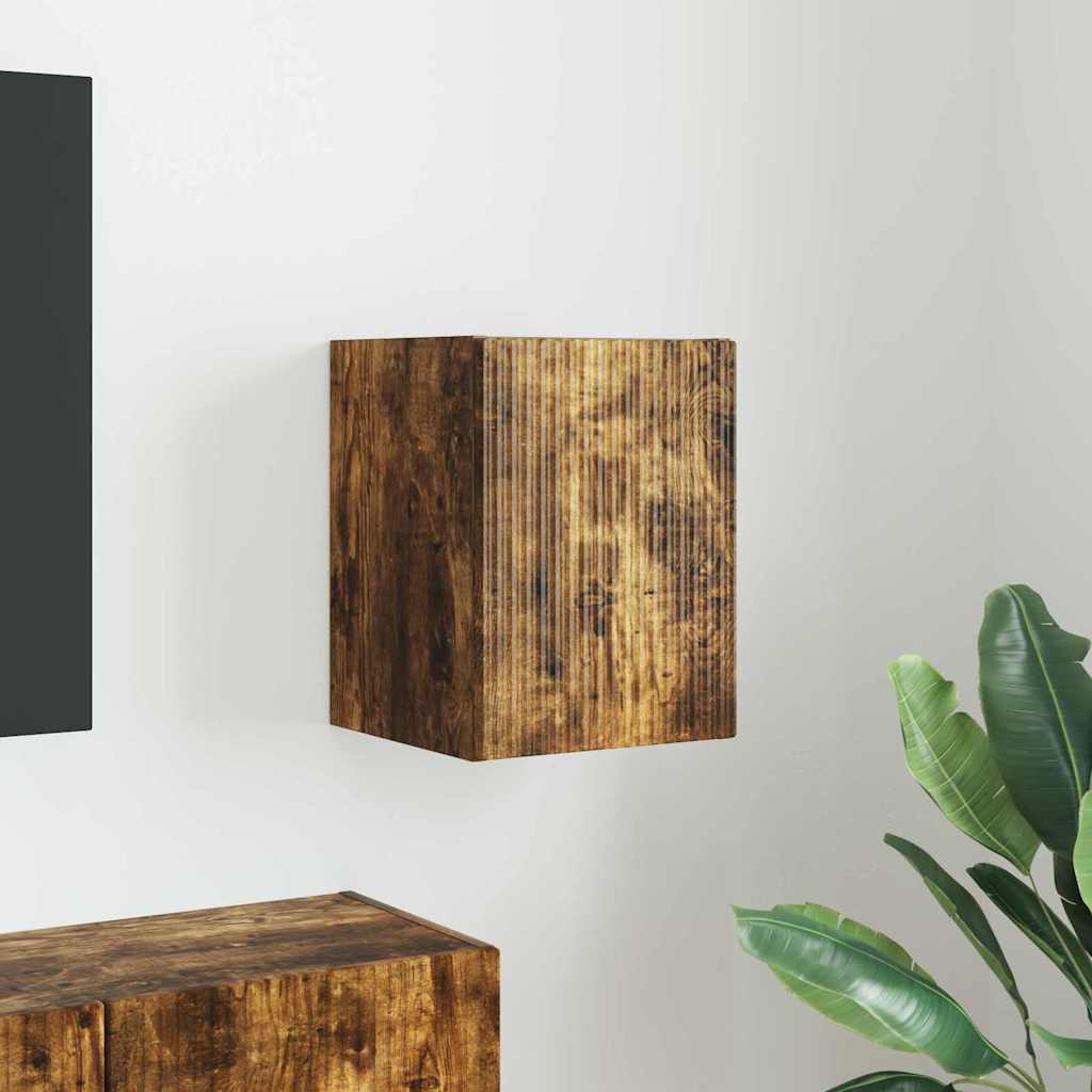 TV Wandkast Gerookt eiken 30 x 31 x 40 cm Bewerkt hout is nu te koop bij PeponiXL, paradijselijk wonen!