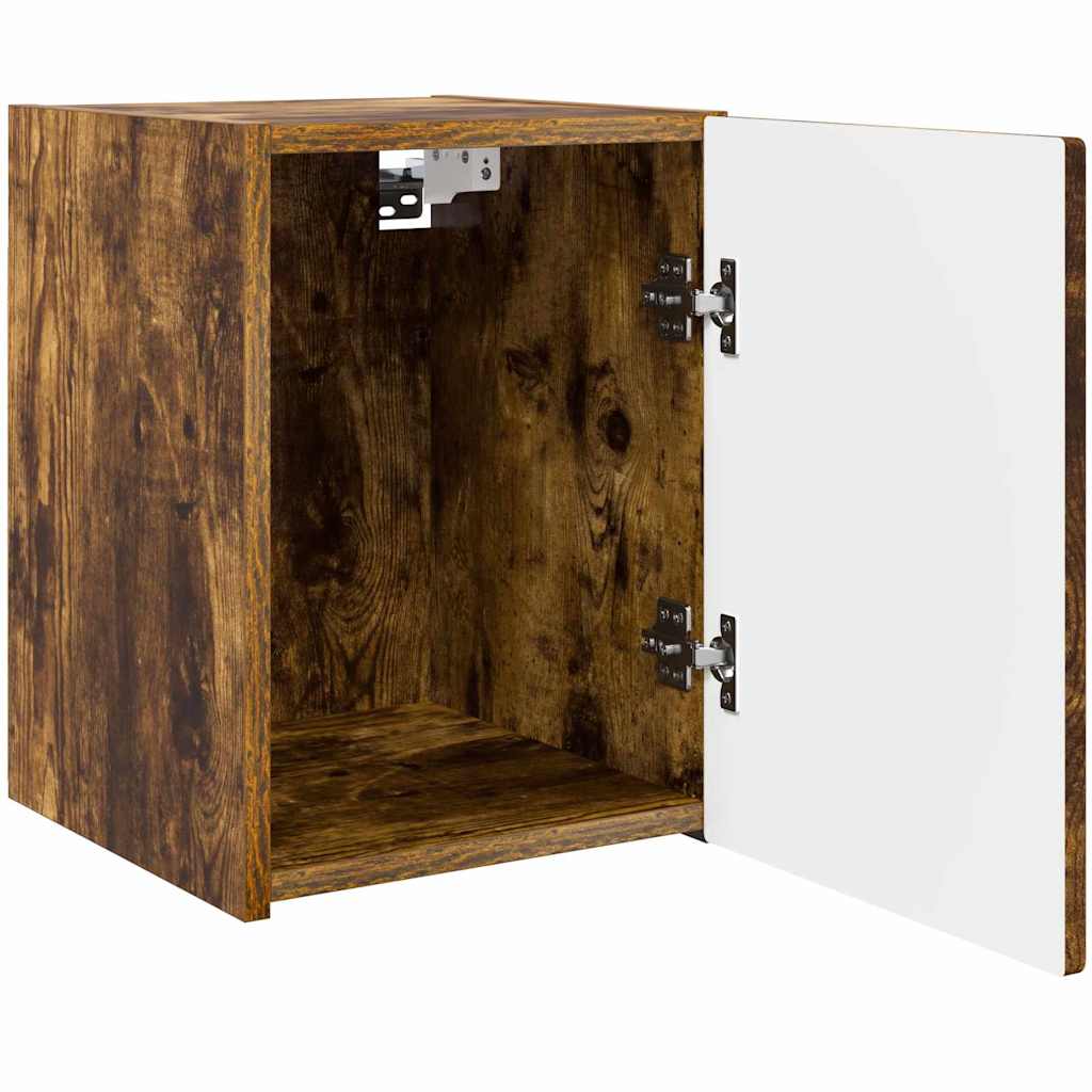 TV Wandkast 2 pcs Gerookt eiken 30 x 31 x 40 cm Bewerkt hout is nu te koop bij PeponiXL, paradijselijk wonen!