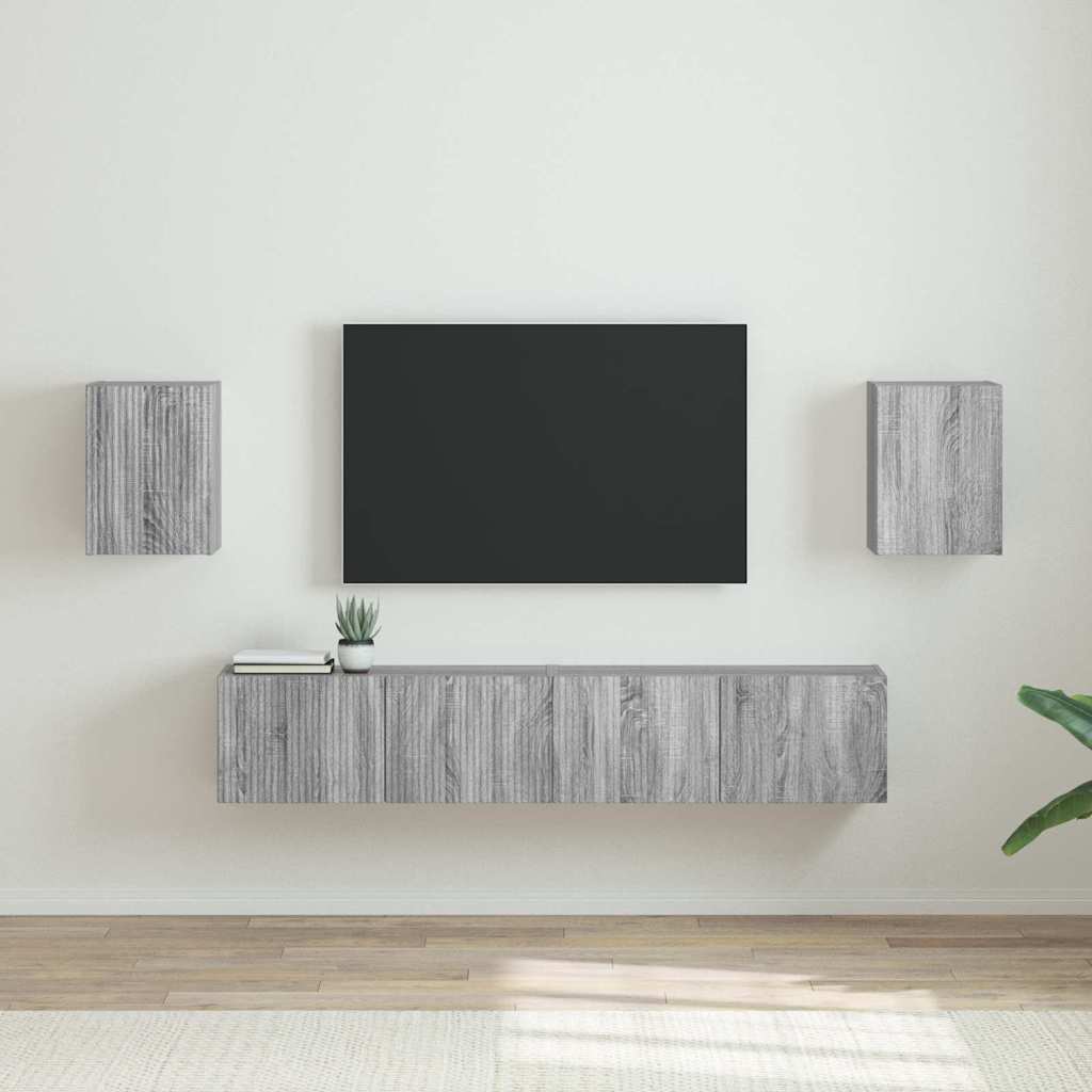 TV Wandkast 2 pcs Grijs Sonoma 30 x 31 x 40 cm Bewerkt hout is nu te koop bij PeponiXL, paradijselijk wonen!