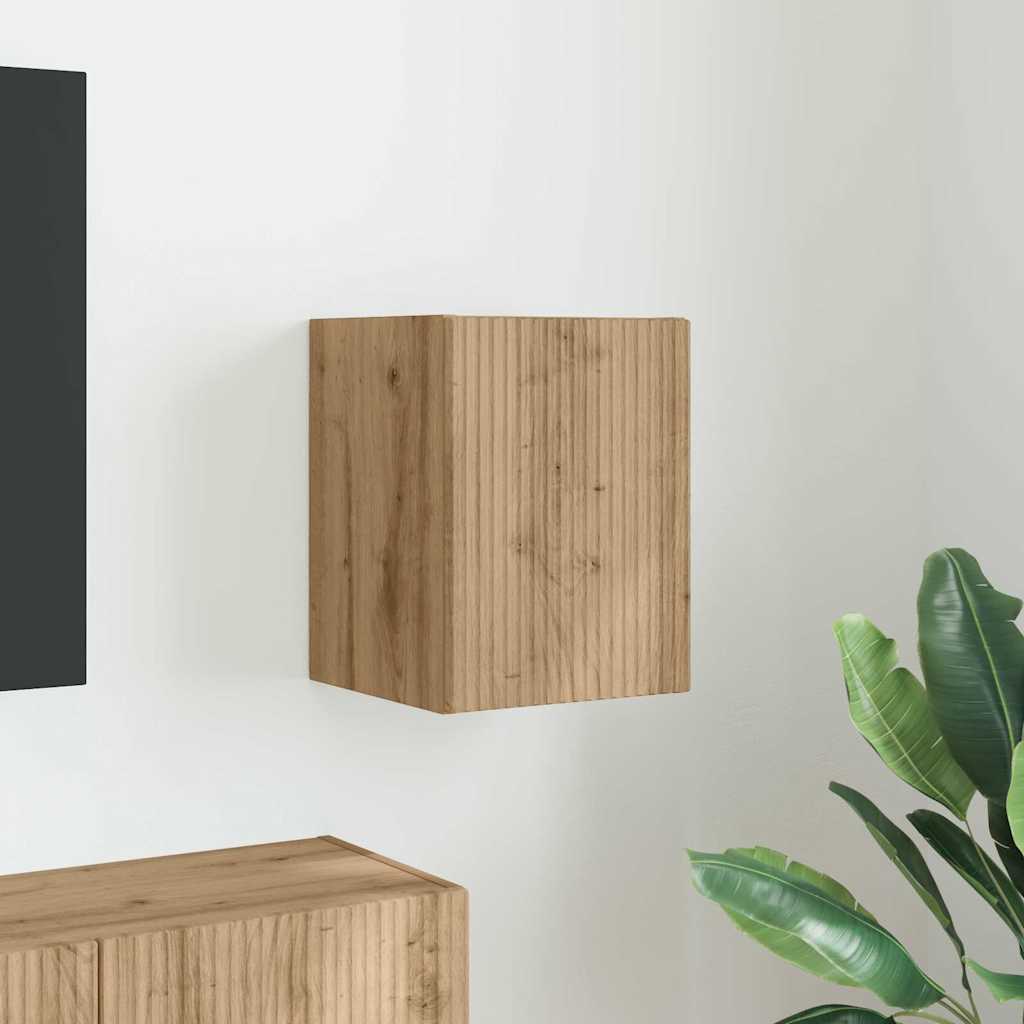 TV Wandkast Ambachtelijk eiken 30 x 31 x 40 cm Bewerkt hout is nu te koop bij PeponiXL, paradijselijk wonen!