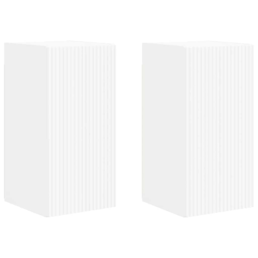 TV Wandkast 2 pcs Wit 30 x 31 x 60 cm Bewerkt hout is nu te koop bij PeponiXL, paradijselijk wonen!