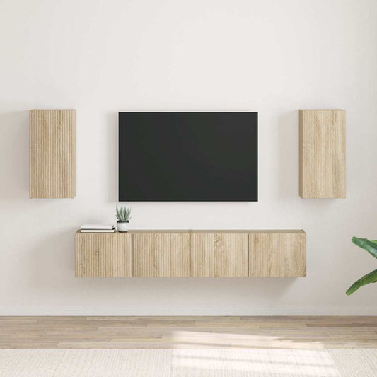 TV Wandkast 2 pcs Sonoma 30 x 31 x 60 cm Bewerkt hout is nu te koop bij PeponiXL, paradijselijk wonen!