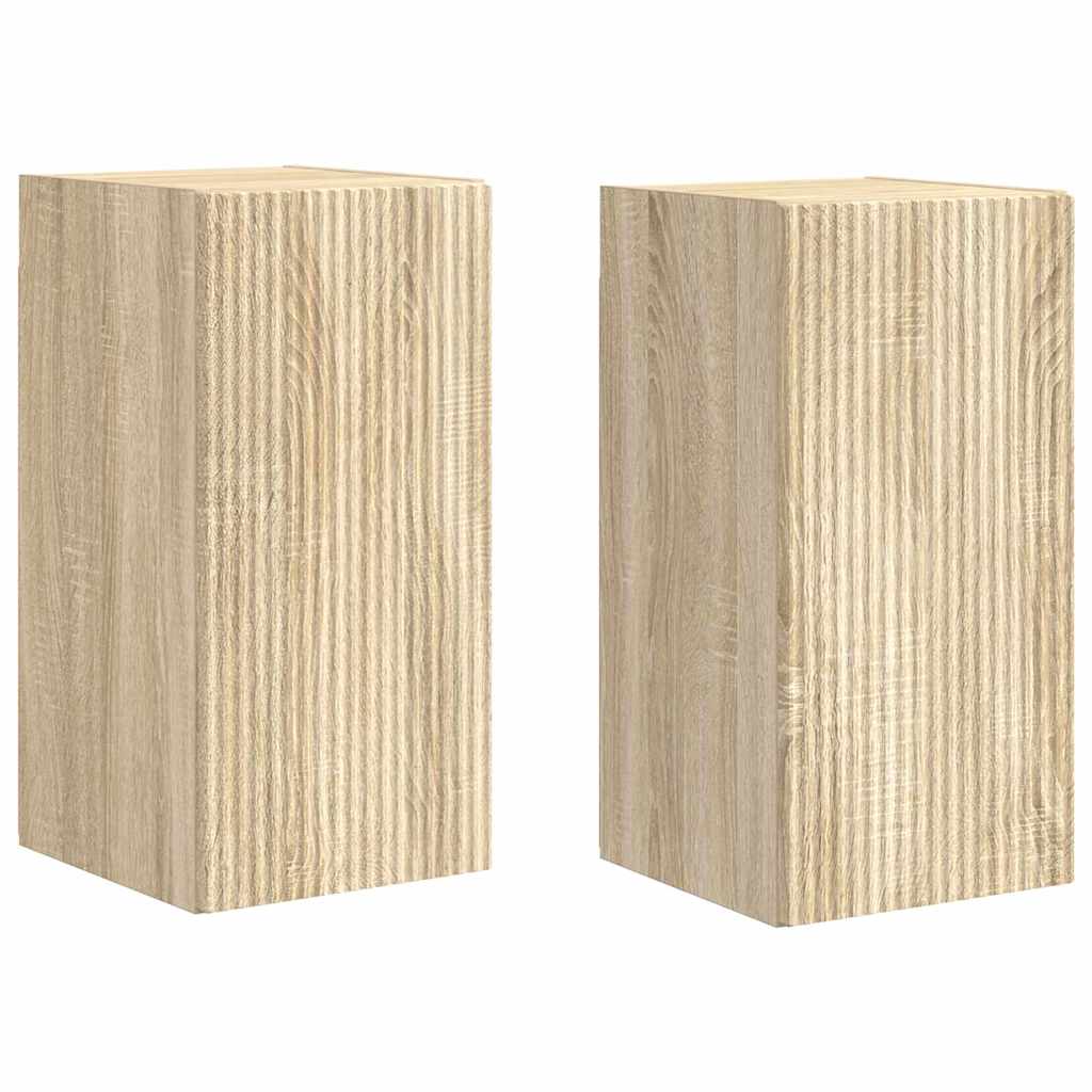 TV Wandkast 2 pcs Sonoma 30 x 31 x 60 cm Bewerkt hout is nu te koop bij PeponiXL, paradijselijk wonen!