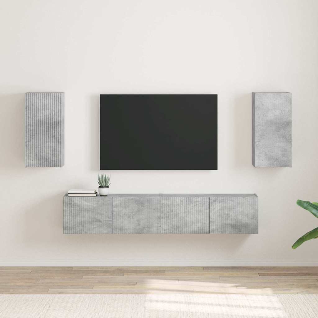 TV Wandkast 2 pcs Beton 30 x 31 x 60 cm Bewerkt hout is nu te koop bij PeponiXL, paradijselijk wonen!