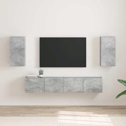 TV Wandkast 2 pcs Beton 30 x 31 x 60 cm Bewerkt hout is nu te koop bij PeponiXL, paradijselijk wonen!