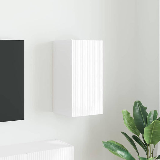 TV Wandkast Glanzend Wit 30 x 31 x 60 cm Bewerkt hout is nu te koop bij PeponiXL, paradijselijk wonen!