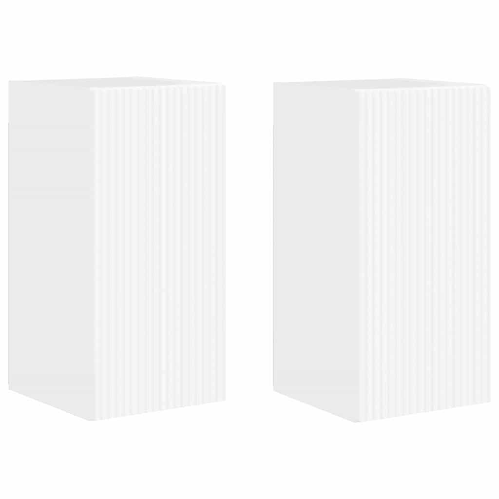 TV Wandkast 2 pcs Glanzend Wit 30 x 31 x 60 cm Bewerkt hout is nu te koop bij PeponiXL, paradijselijk wonen!