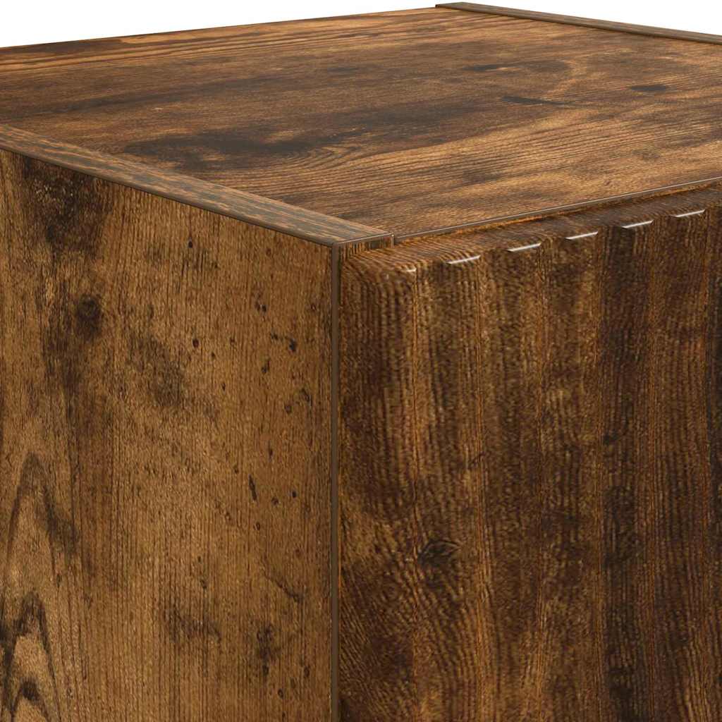 TV Wandkast Gerookt eiken 30 x 31 x 60 cm Bewerkt hout is nu te koop bij PeponiXL, paradijselijk wonen!