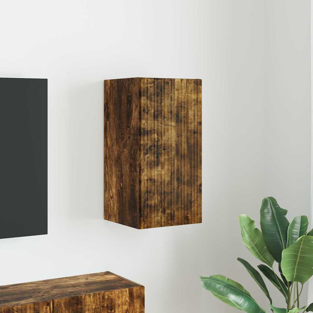 TV Wandkast Gerookt eiken 30 x 31 x 60 cm Bewerkt hout is nu te koop bij PeponiXL, paradijselijk wonen!