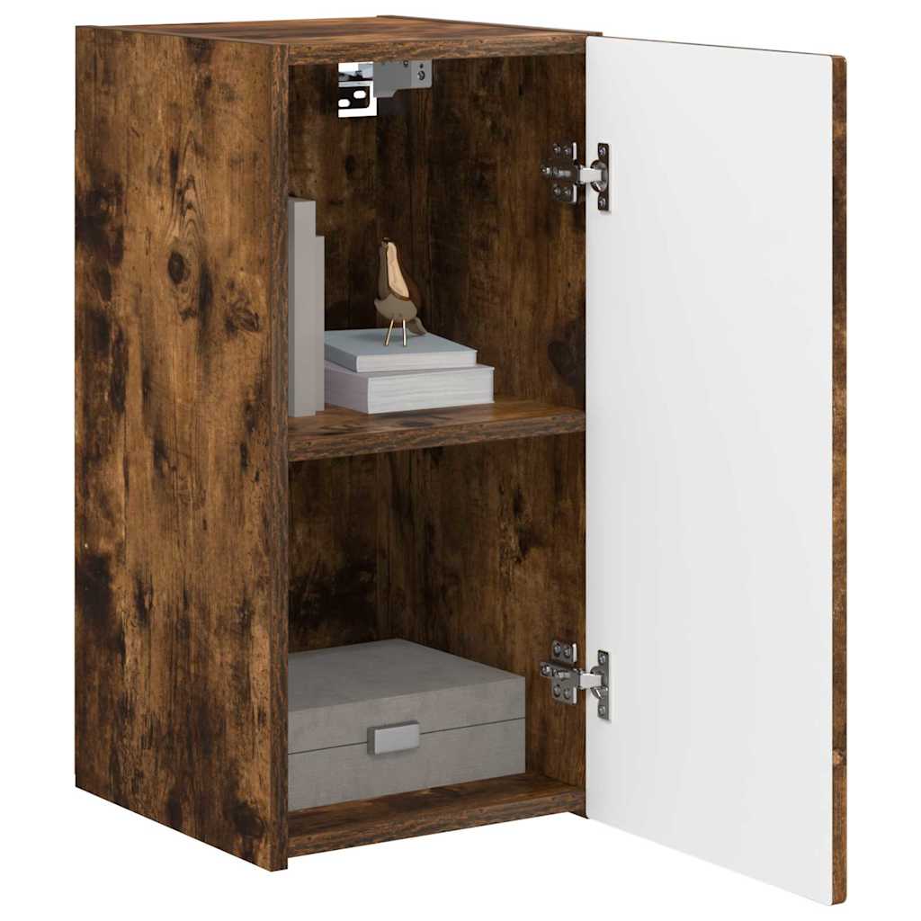TV Wandkast 2 pcs Gerookt eiken 30 x 31 x 60 cm Bewerkt hout is nu te koop bij PeponiXL, paradijselijk wonen!
