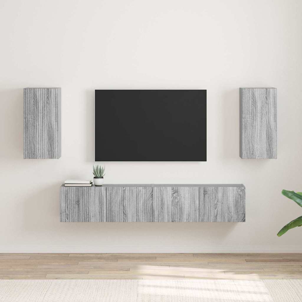 TV Wandkast 2 pcs Grijs Sonoma 30 x 31 x 60 cm Bewerkt hout is nu te koop bij PeponiXL, paradijselijk wonen!