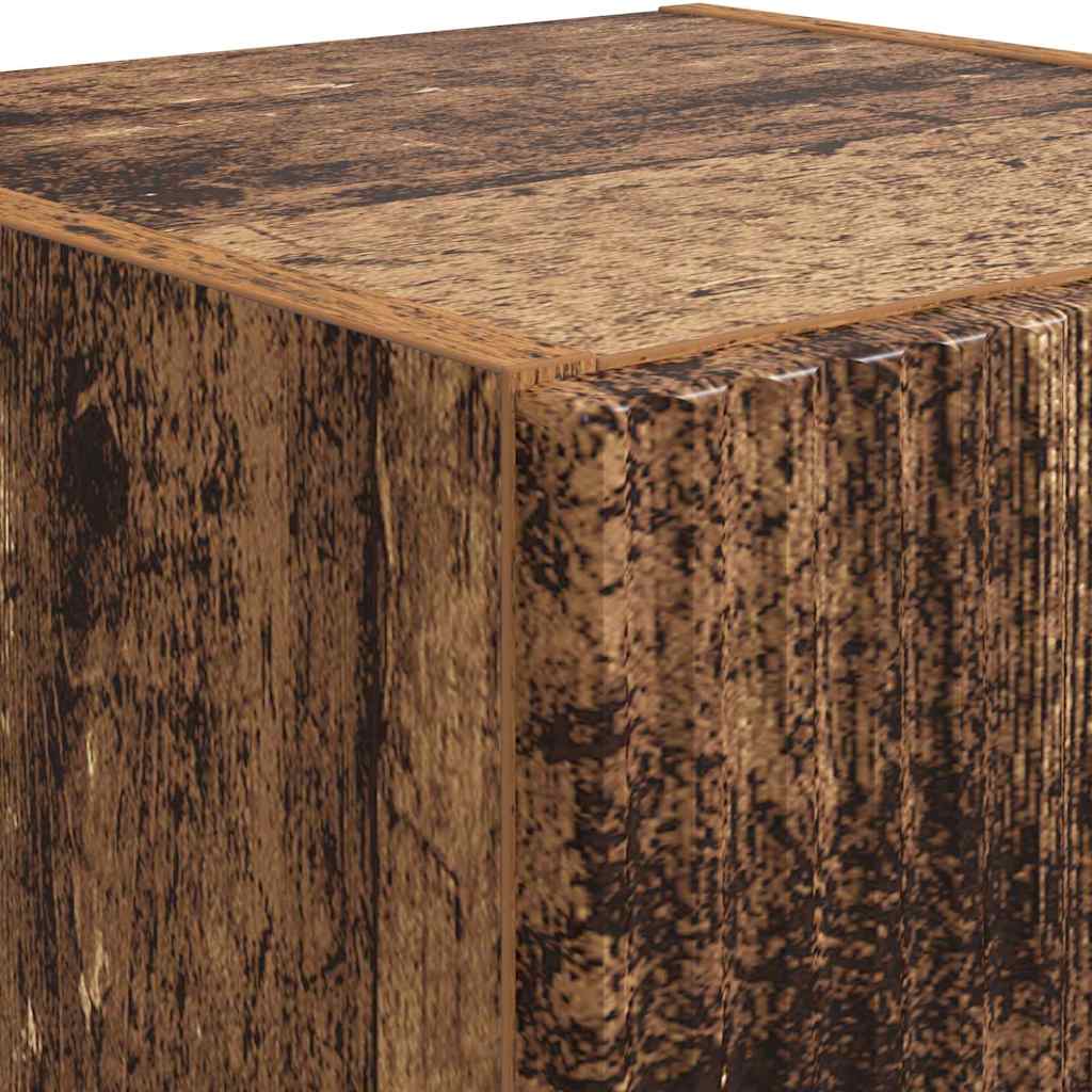 TV Wandkast 2 pcs Oud Hout 30 x 31 x 60 cm Bewerkt hout is nu te koop bij PeponiXL, paradijselijk wonen!